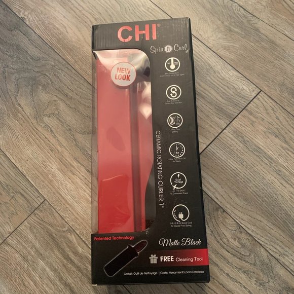 NWT CHI SPIN N CURL CERAMIC ROTATING CURLER 1" MATTE BLACK - Picture 2 of 11